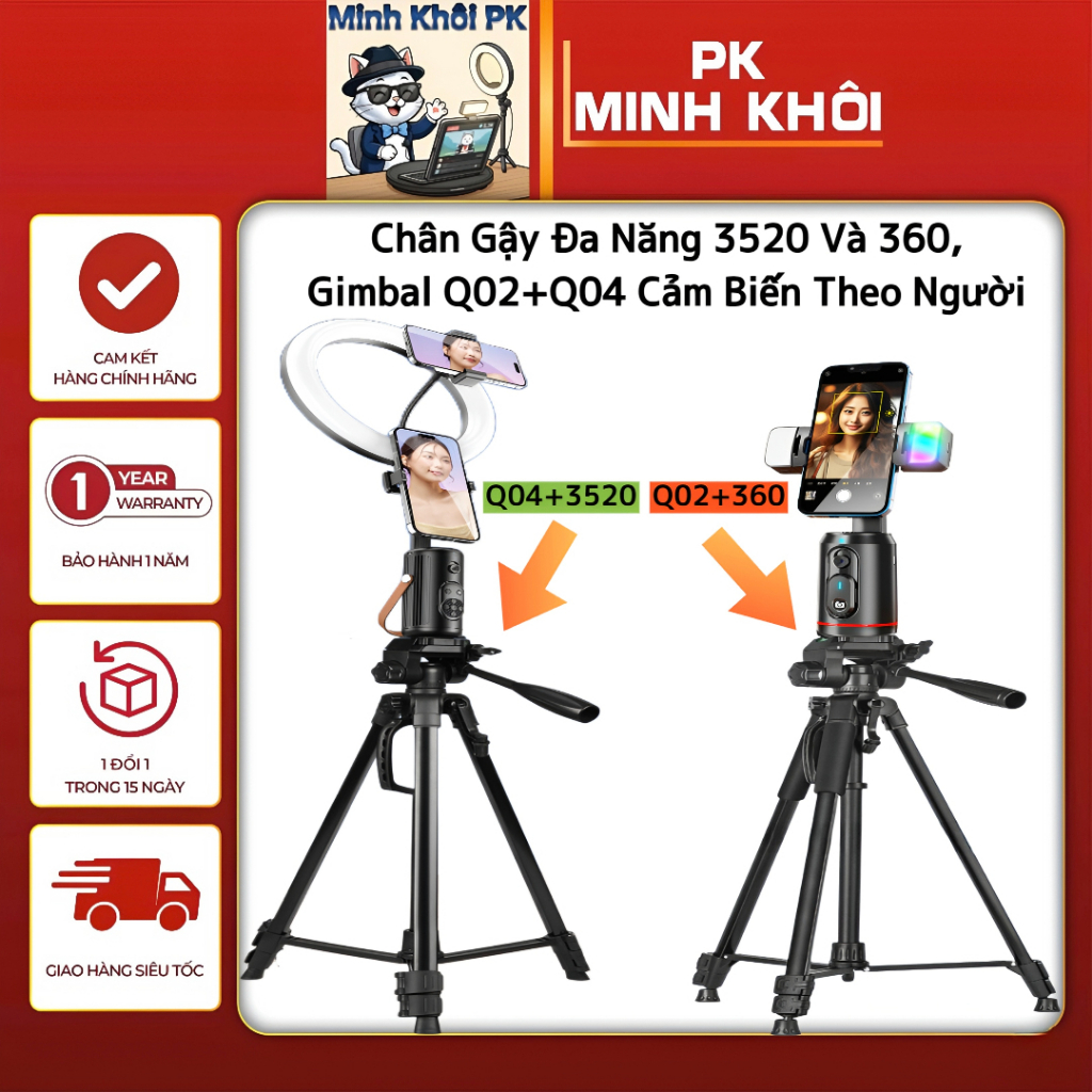 Tripod 3520, 360 Combined with Gimbal Q02, Q04 360 Degree Human Sensor ...