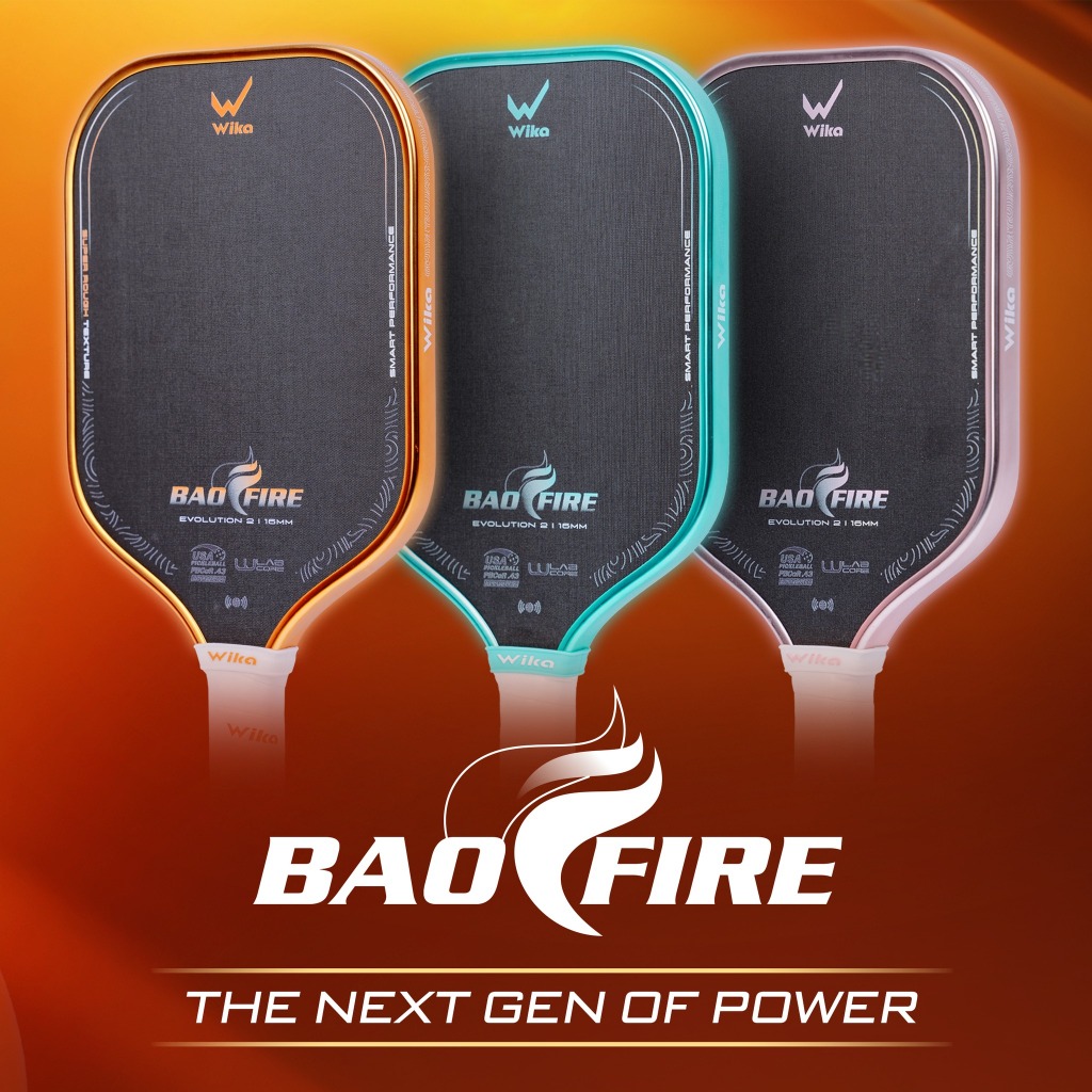 Genuine Wika Bao Fire 2 - 16mm Pickleball Racket, XK100 Carbon Racket ...