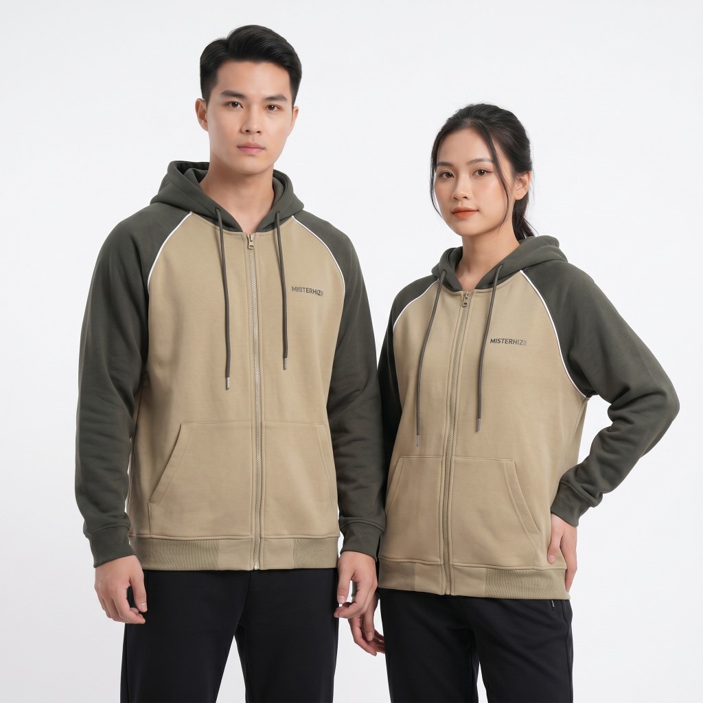 Jacket Fleece Hoodie Zip Men and Women Mister Puff Sleeve Wide Hat 2 ...