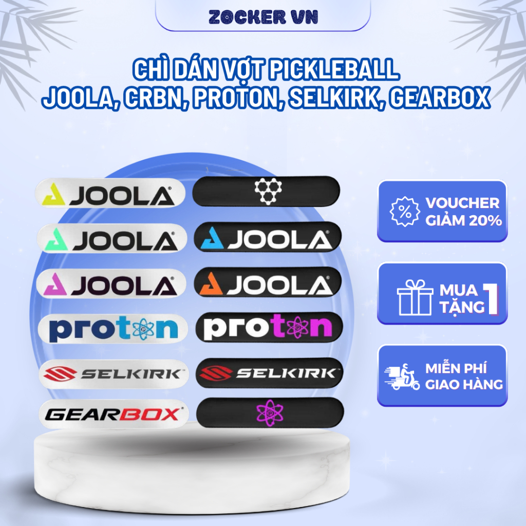 JOOLA, CRBN, PROTON, SELKIRK, GEARBOX Pickleball Racket Stickers ...