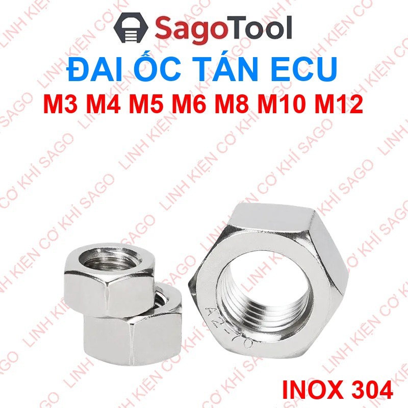 304 Stainless Steel Nut - Anti-Rust Hexagonal Ecu Nut - Used for Bolts ...