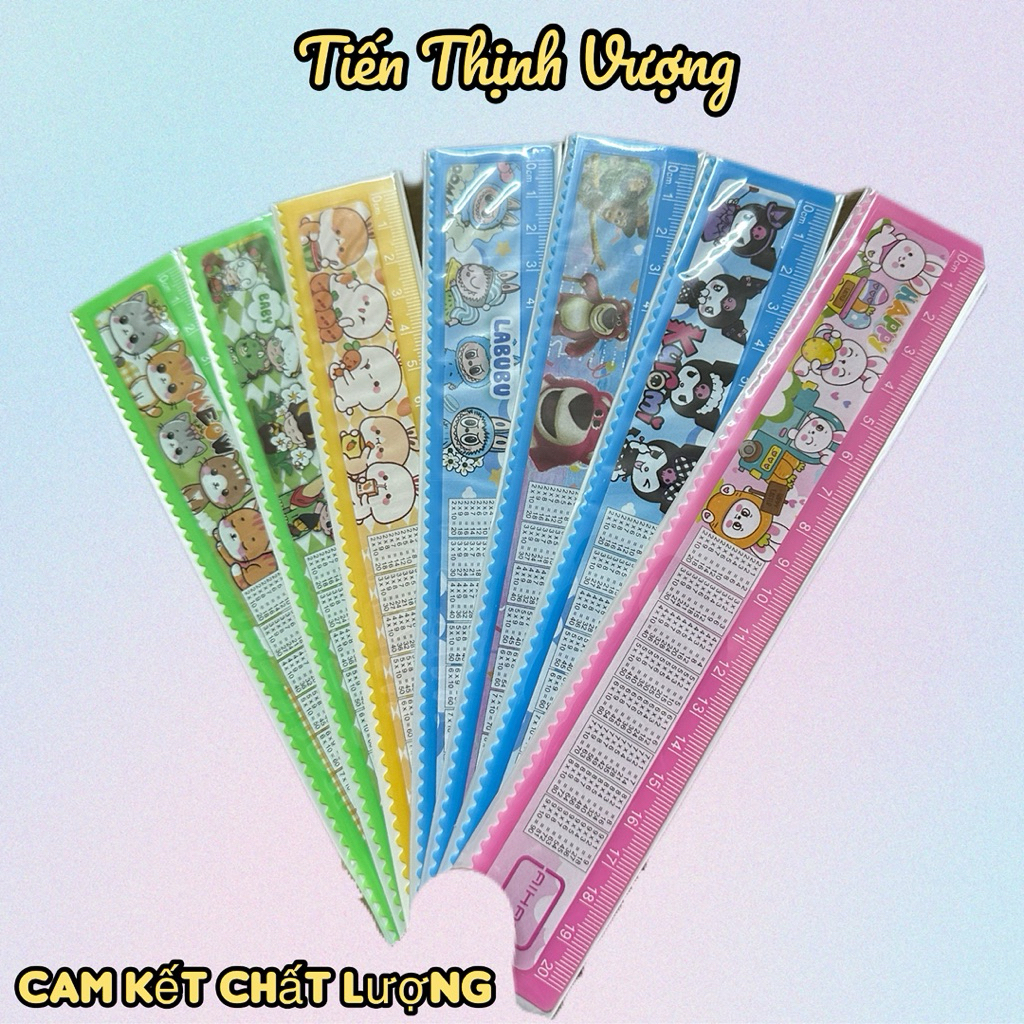 Combo of 10 20cm Ruler with LABUBU pattern with multiplication table ...