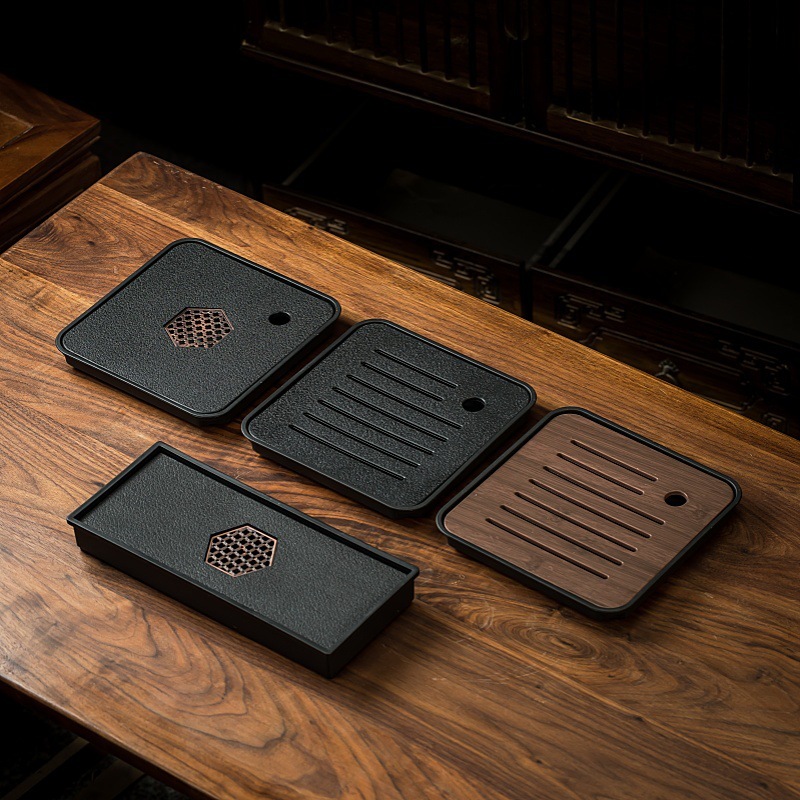 Melamine Tea Tray with Imitation Stone Pattern for Tea Ceremony Table ...