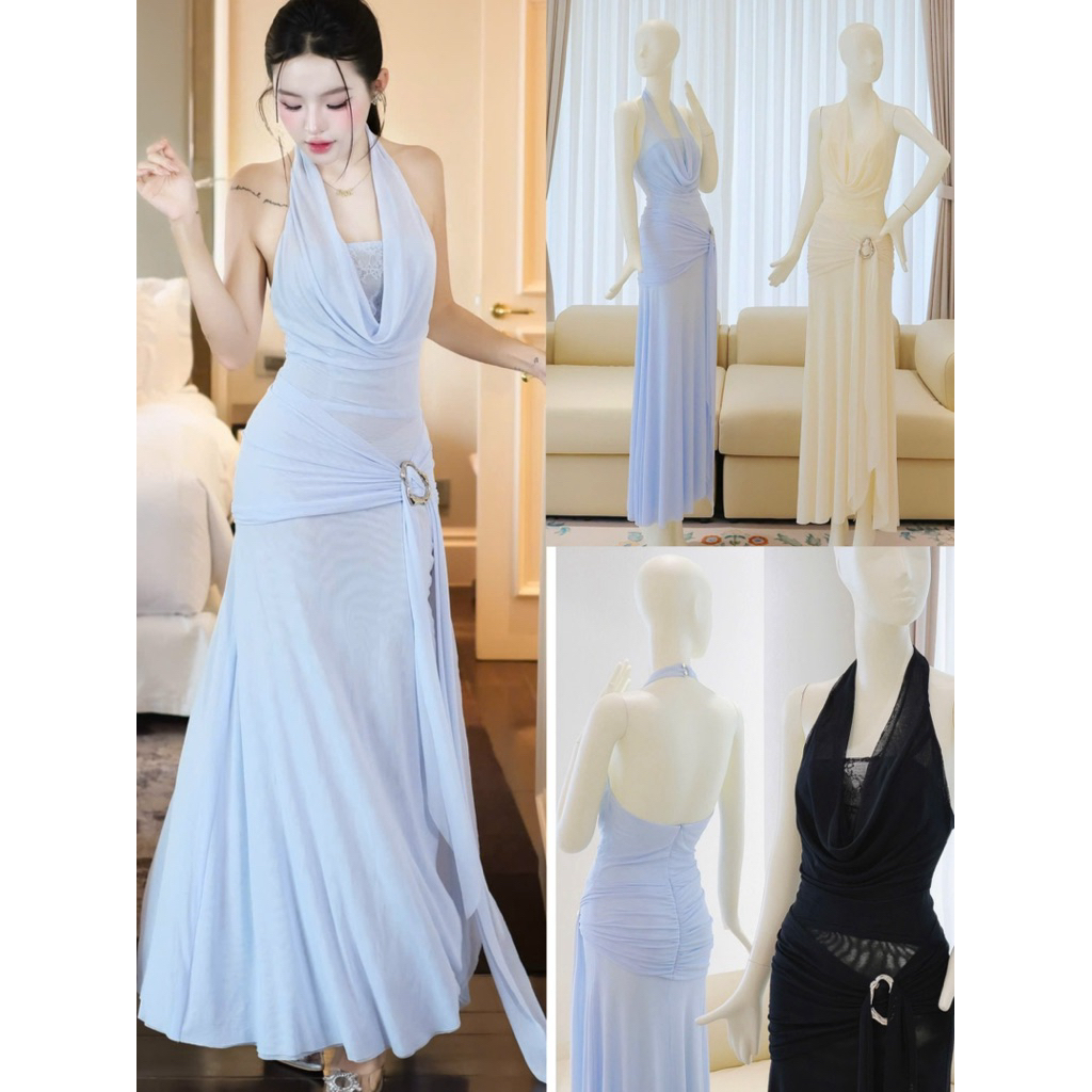[MMUSE STORE] VIDEO - Sexy and luxurious lace backless halter neck ...