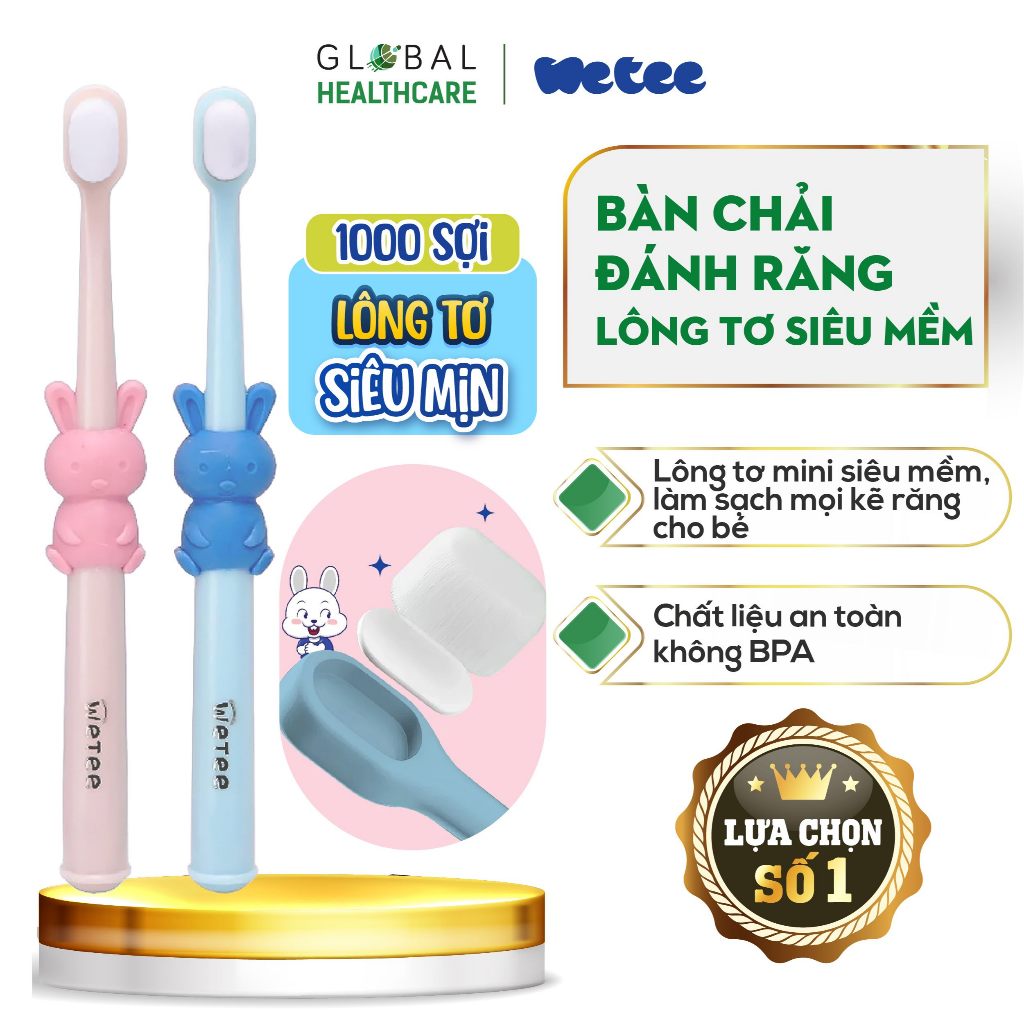 Wetee toothbrush with super soft bristles for babies, super cute rabbit ...