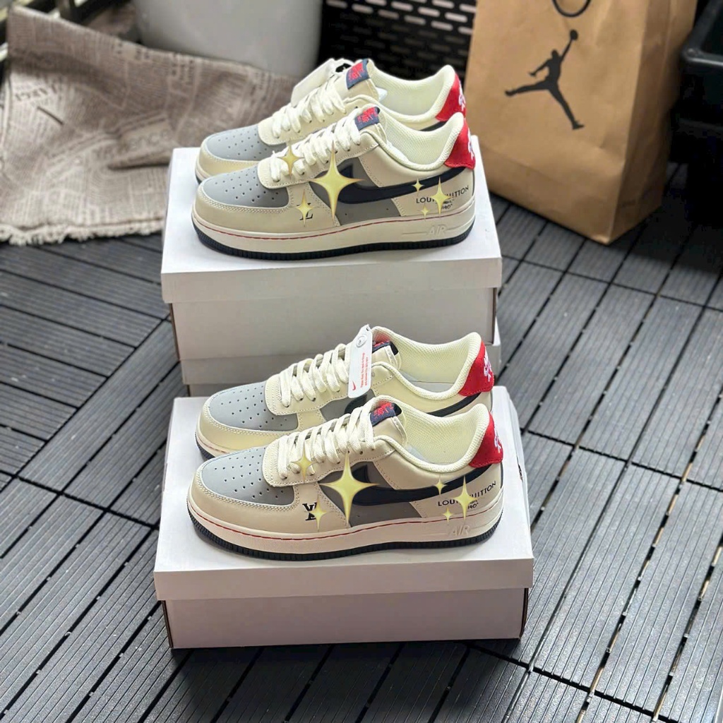 [ FREE PROTECTIVE BOX ] AF1 LOW LV CUSTOM WHITE NAVY Sneakers | Shopee ...