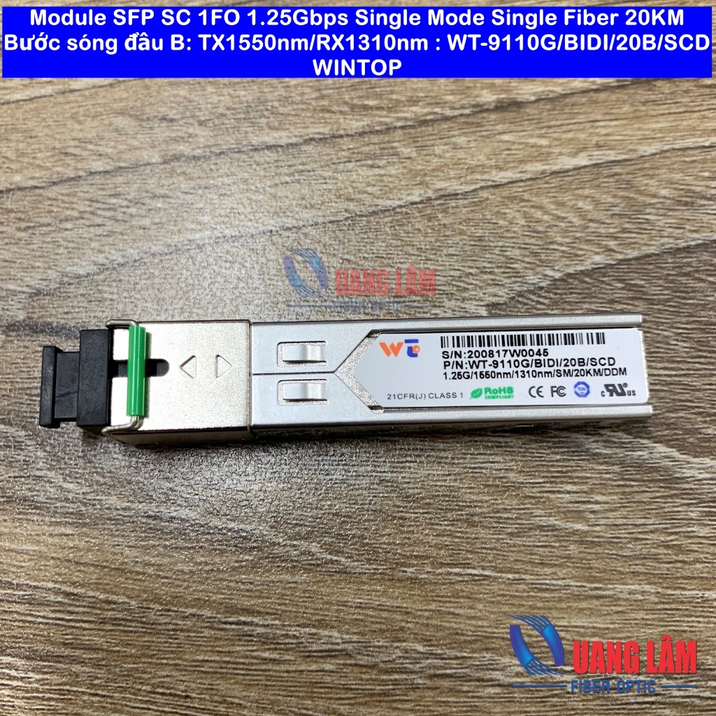 SFP SC 1FO Optical Module 1.25Gbps Single Mode Single Fiber 20KM WINTOP ...