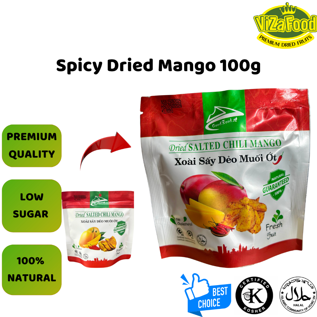 [BUY 3 GET 1 FREE][100G]Dried mango with chili salt, naturally sweet ...