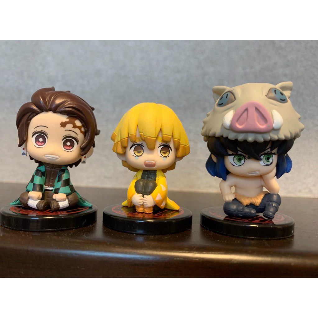 SET OF 3 GENUINE MINI FIGURE ANIME KIMETSU NO YAIBA TANJIRO, ZENITSU ...