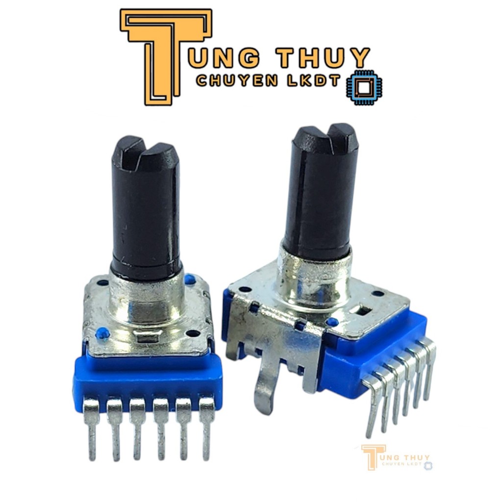 Potentiometer 6 Green Square Pins - Curved Legs Beveled Handle Length 2 ...