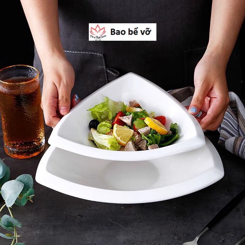 High quality white ceramic triangle bowls, decorative triangle bowls ...