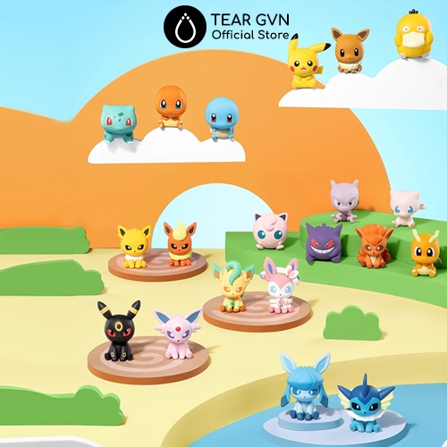 Pokemon Chibi Little Adventures Funism model includes Pikachu, Psyduck,  Eevee, Squirtle, Bulbasaur, Charmander