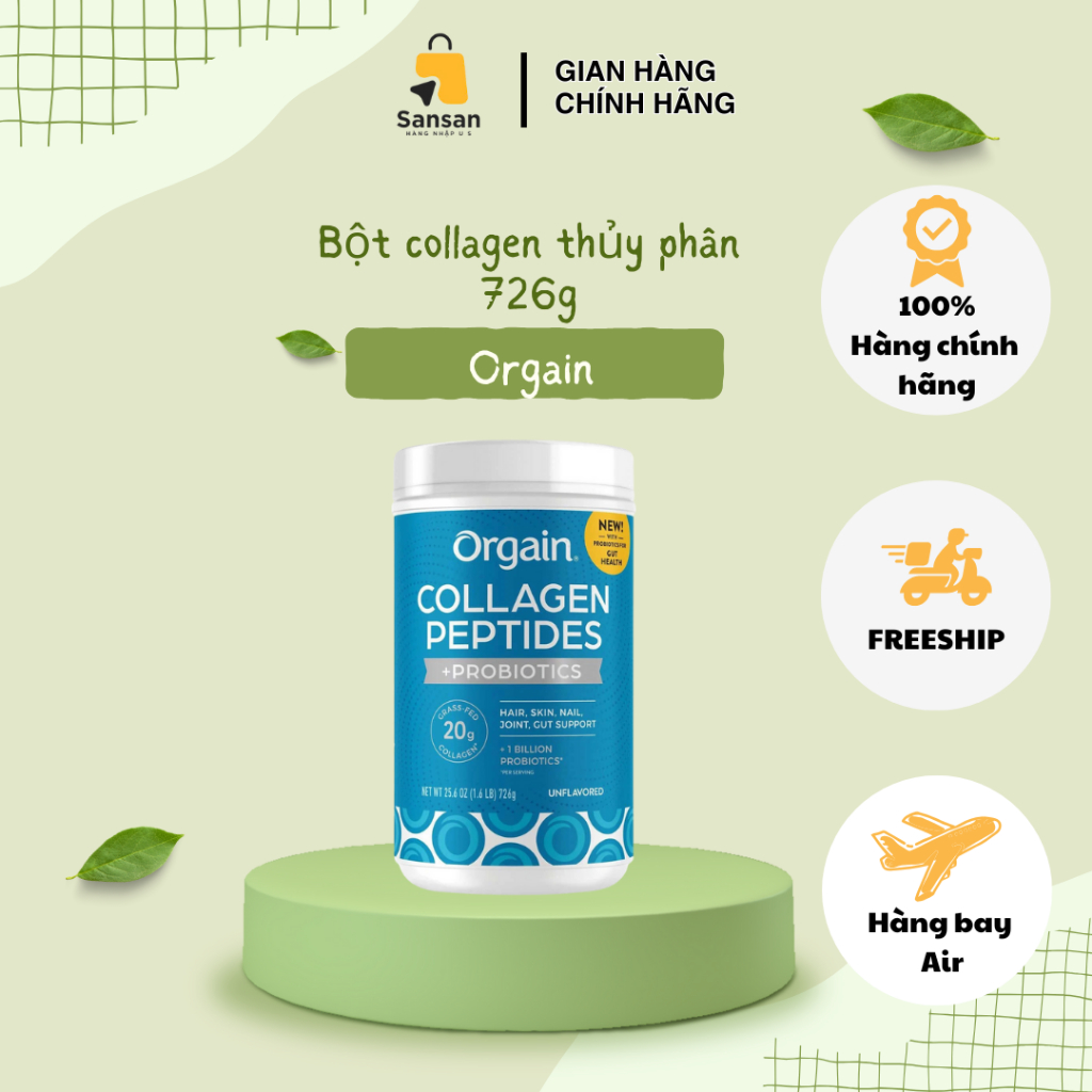 Orgain Collagen Peptides Hydrolyzed Probiotics Collagen Powder without ...