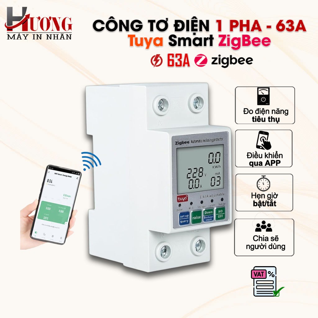 Tuya Zigbee Electric Meter, 63A Power Meter, Remote Control, Anti ...