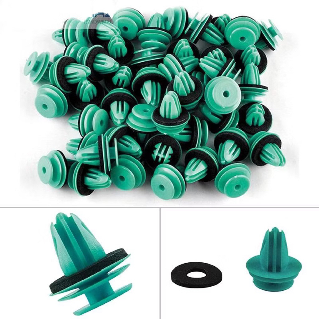 Set of 10/100 9.9mm plastic rivets (GREEN) for Toyota 90467-10188 front ...
