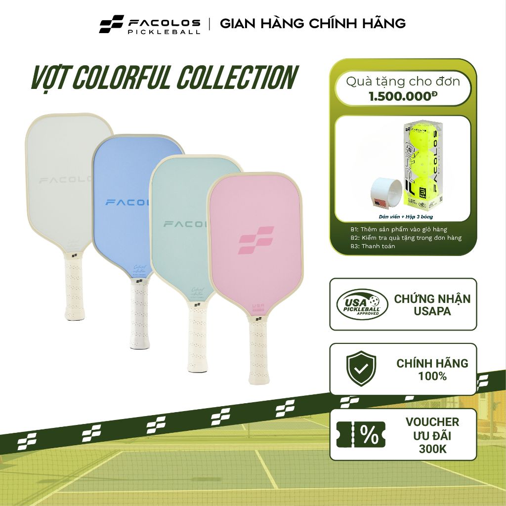 Facolos Colorful pickleball racket (Sport Series 16MM) provides ...