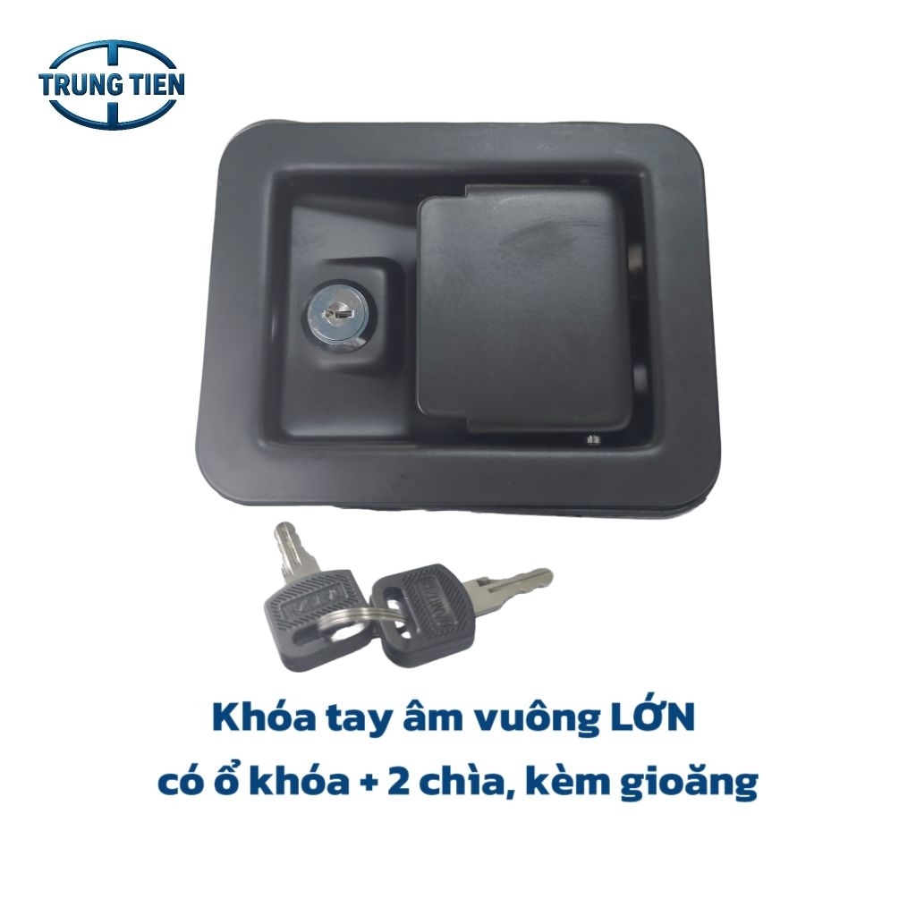 LARGE square concealed hand lock with lock + 2 keys, with gasket - for ...