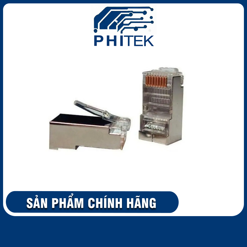 100 sturdy aluminum-coated RJ45 STP Cat5e network connectors | Shopee ...