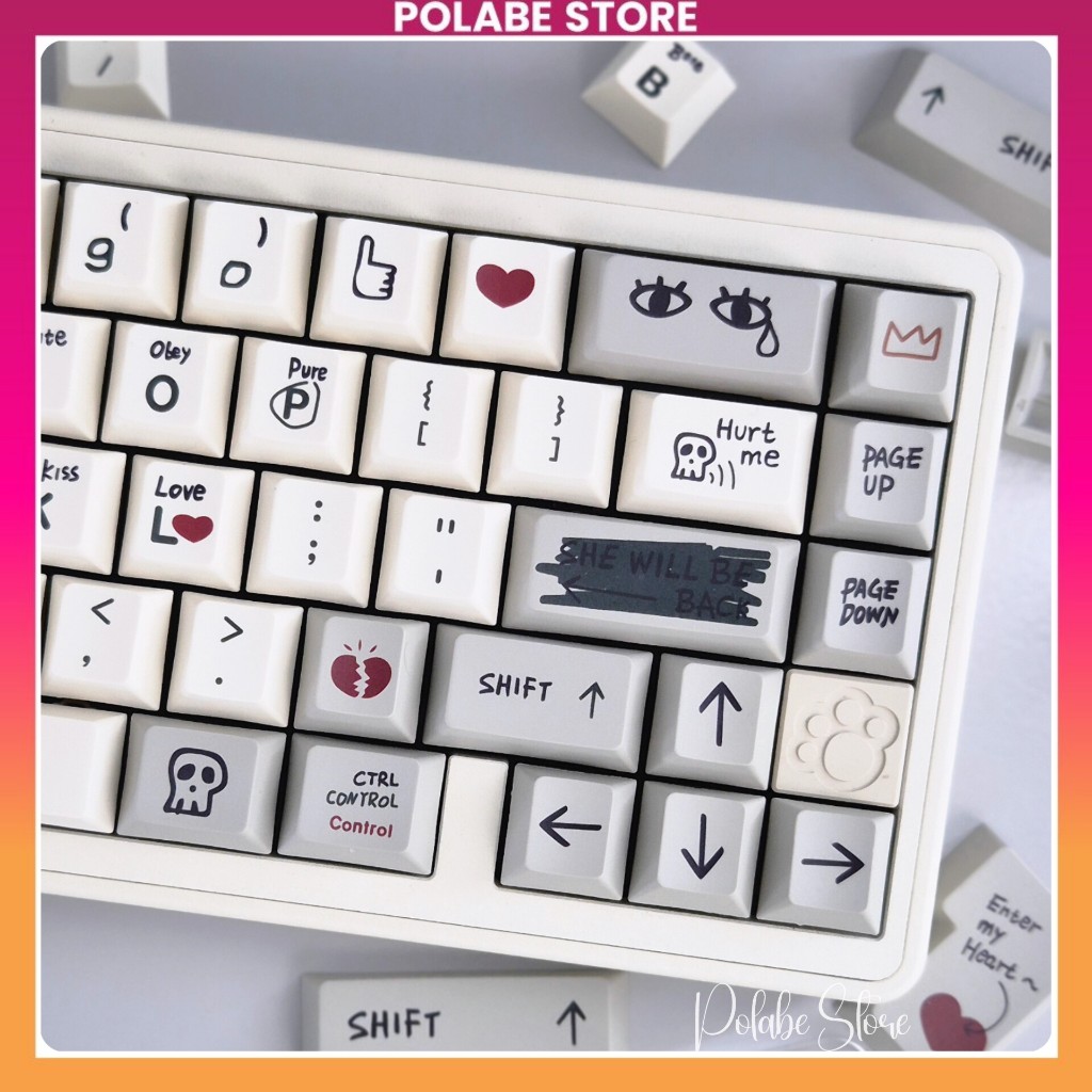 Keycap Retro Love Cherry Profile mechanical keyboard Polabe Store ...
