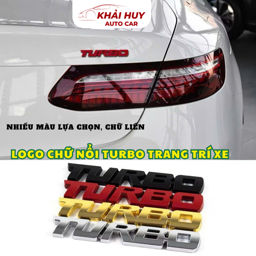 TURBO 3D Embossed Logo Car Rear Sticker, High Quality Car Decoration ...