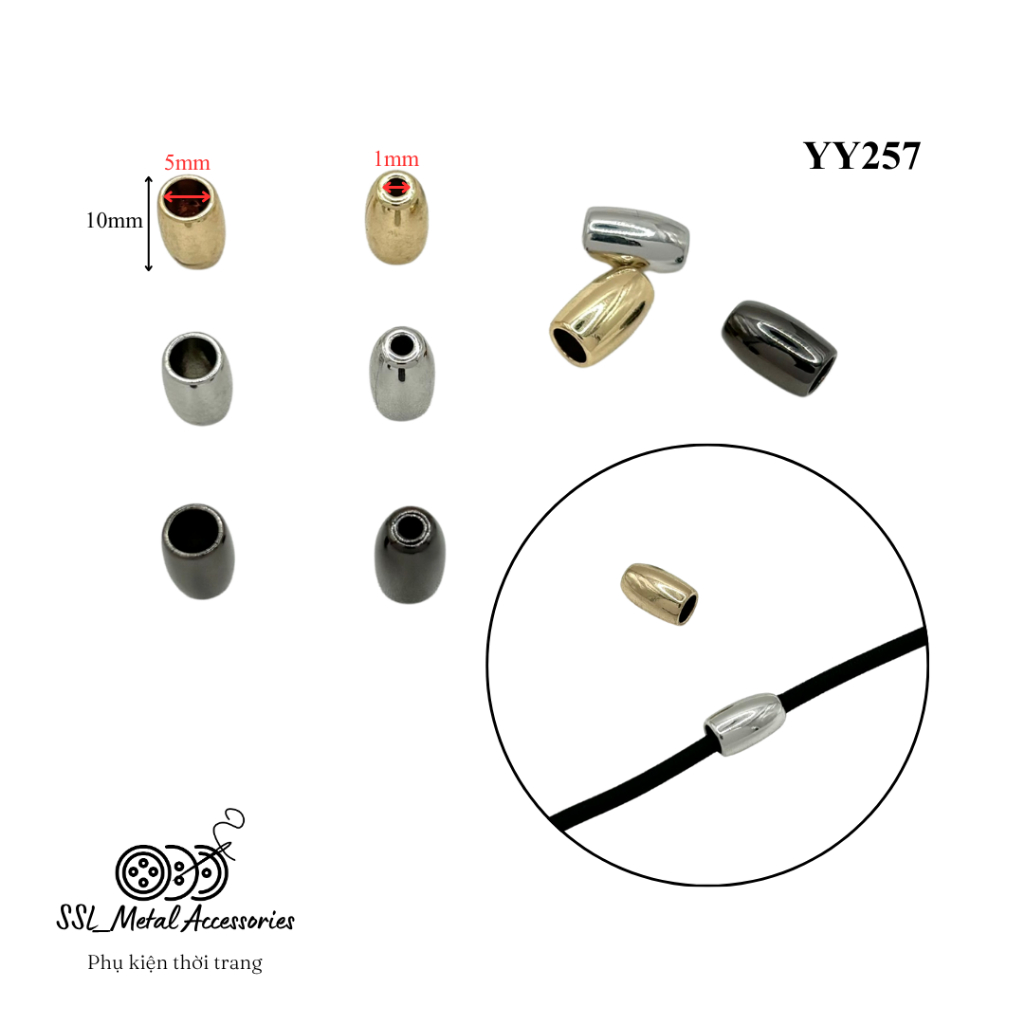 [New product] (5 pieces) Round cylindrical glossy metal stoppers and ...