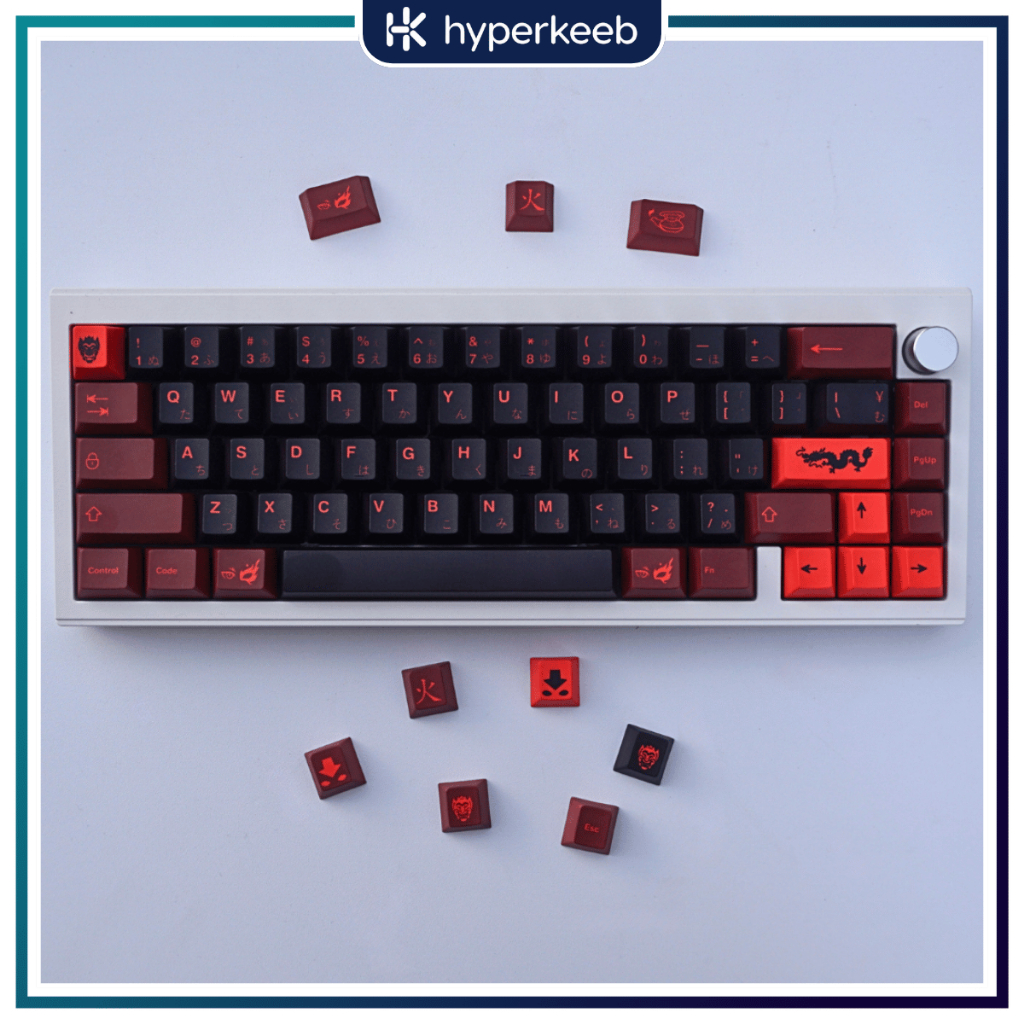Red Dragon Fire Spirit Keycap, 134 Buttons, 1.7mm Thick PBT Plastic ...