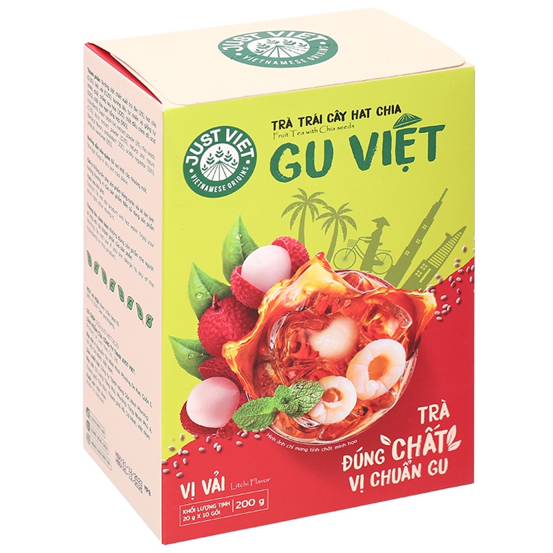 Just Viet Gu Viet Chia Seed Lychee Tea 200g – Cool, Convenient, Healthy ...