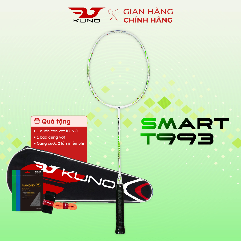 KUNO Smart T993 Badminton Racket Full Carbon Thien Cong, Weight 4U ...