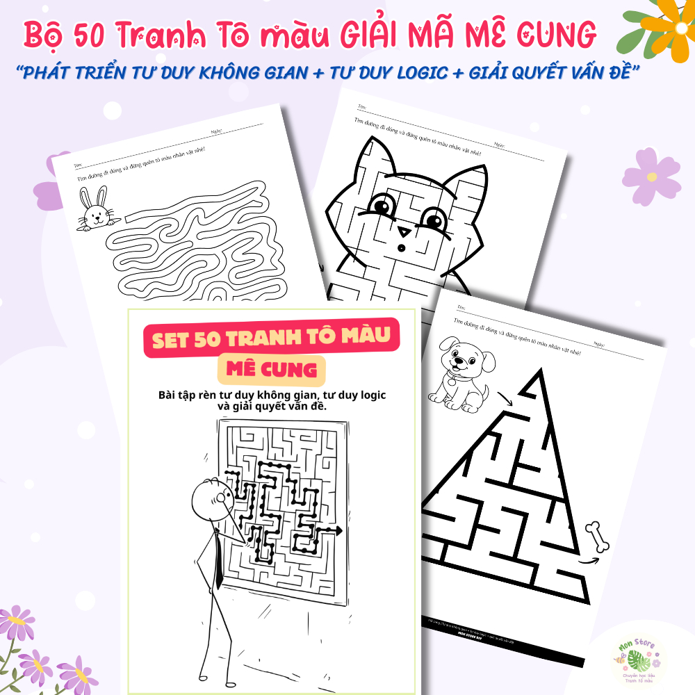 50 Coloring Pages - Decoding the Maze - Training Children's Logical ...
