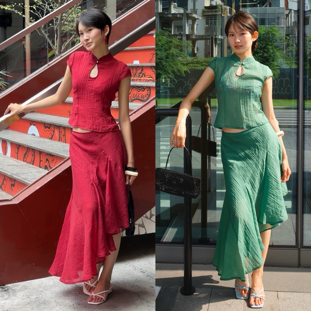 NeeNee Combo Water Drop Top and Fishtail Skirt, Water Drop Top and ...