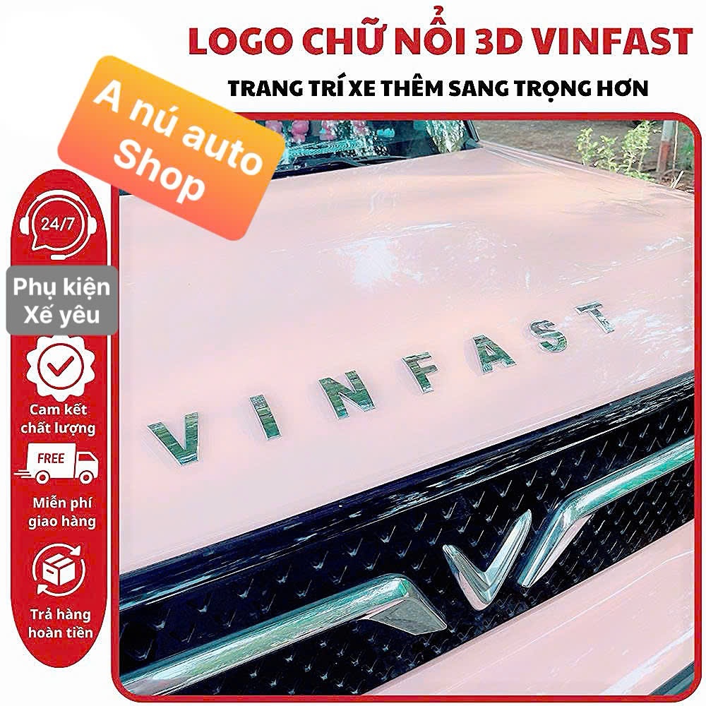 VINFAST 3D Embossed Logo Sticker for Car Rear and Side High Quality Car ...