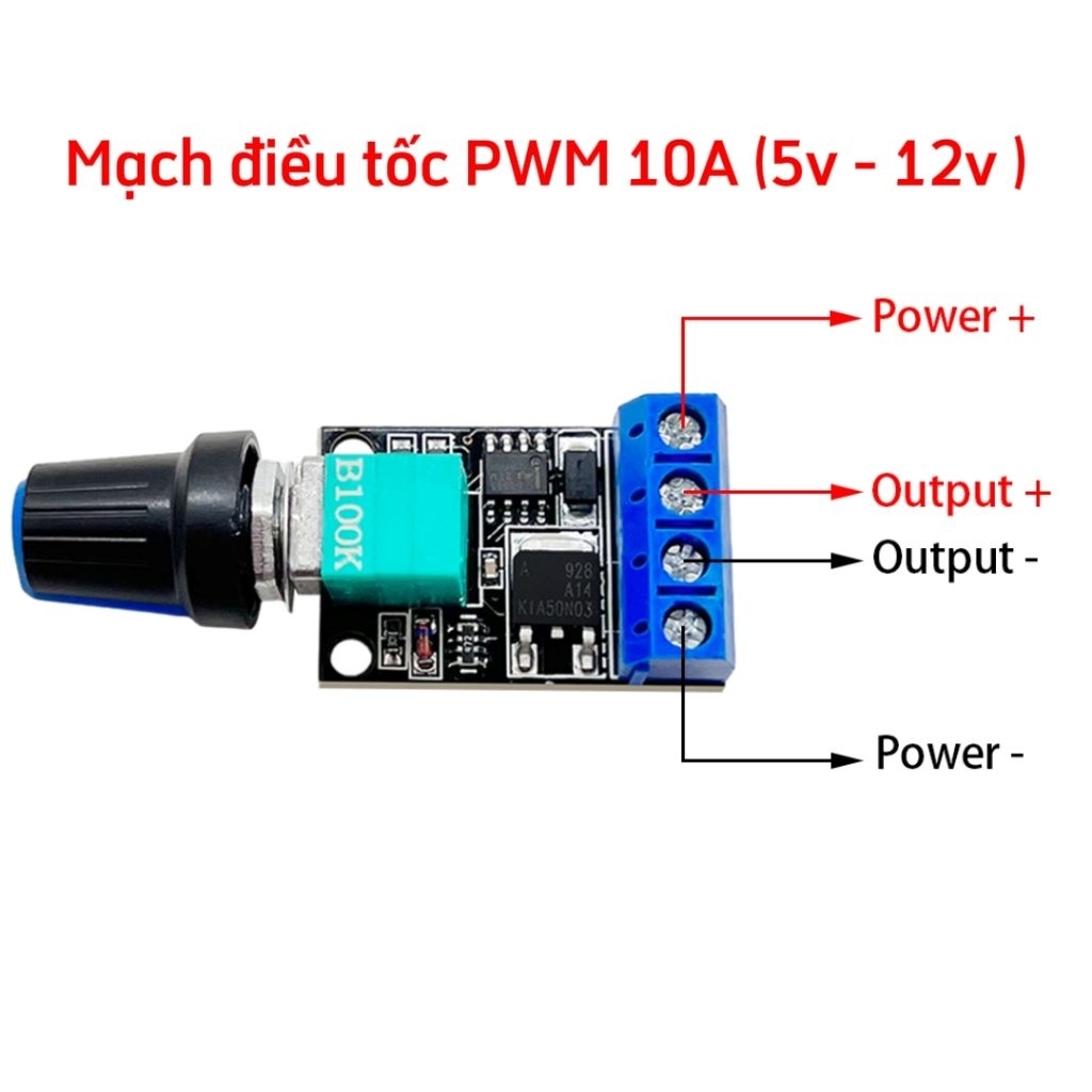 PWM 10A (5V-12V) DC motor speed controller circuit with potentiometer ...