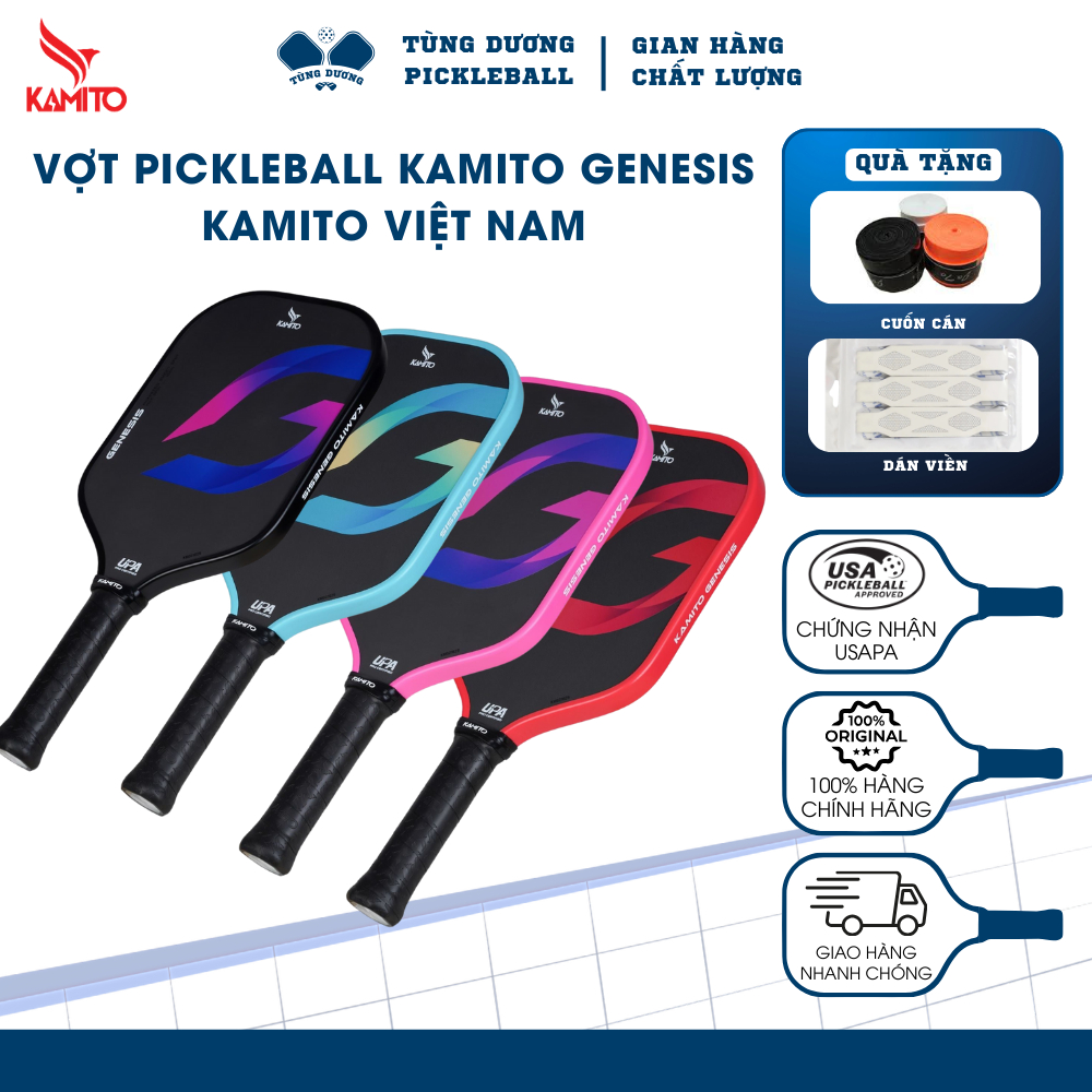 Kamito Genesis Pickleball Racket – Carbon Fiber Surface, Honeycomb Core ...