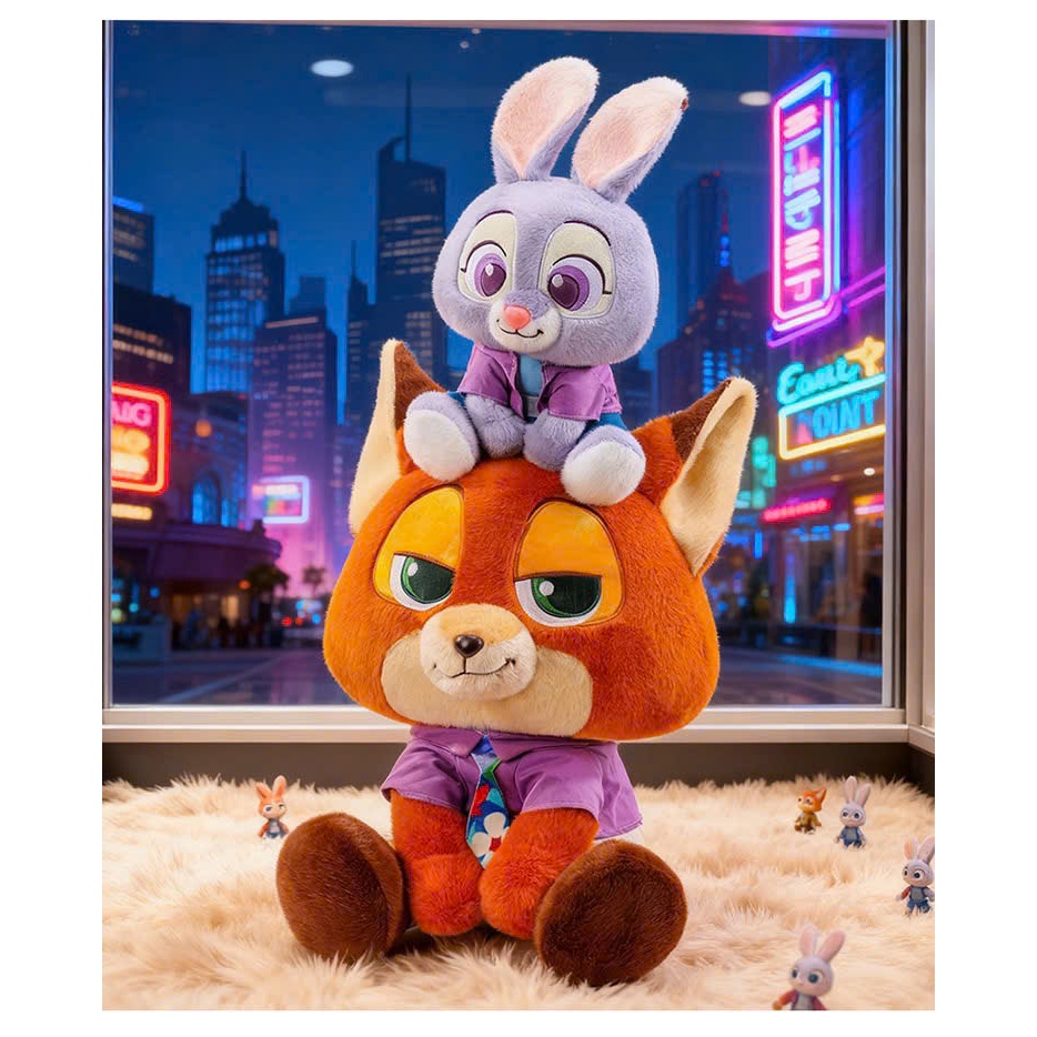 Cartoon Teddy Bear Fox Rabbit - Zootopia Rabbit Judy Doll and Cute Nick ...
