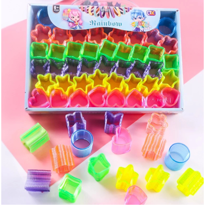 XO Super cute baby spring, Rainbow Spring Colorful Mini Plastic Spring ...
