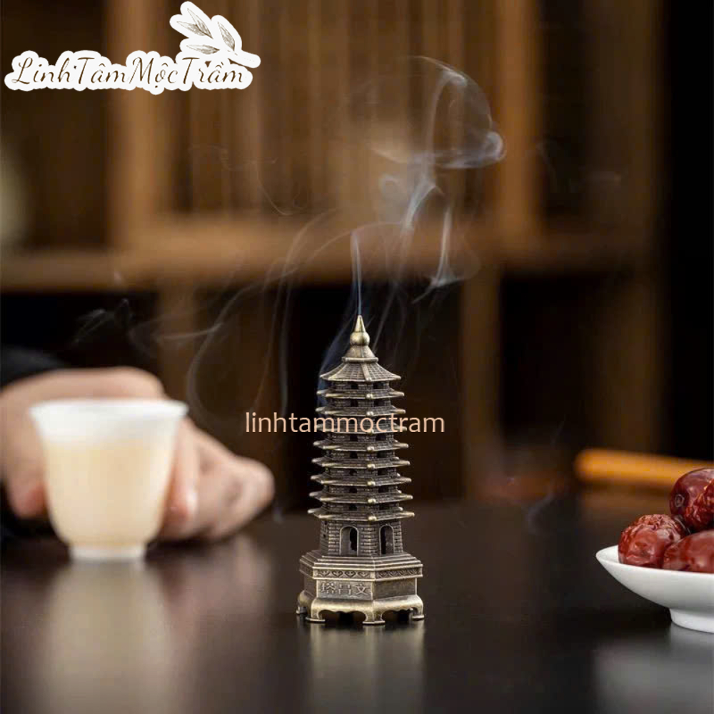 Van Xuong Tower mini censer, incense burner, incense burner, feng shui ...