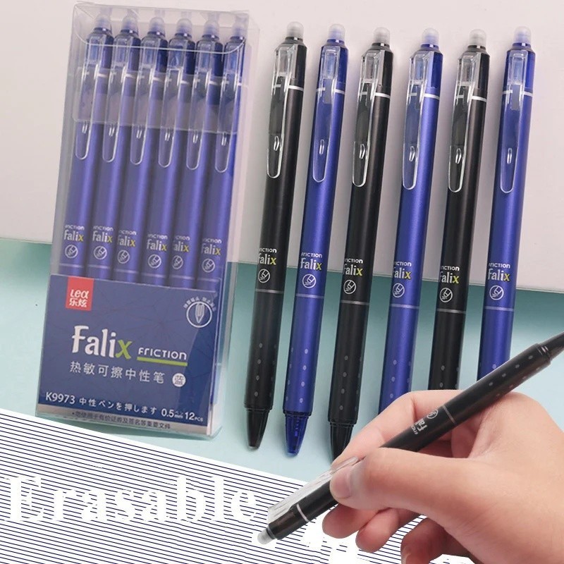 6 PCS SET OF 0.5MM BLUE HEAT ERASER RECEIVING PEN - STUDENT OFFICE ...