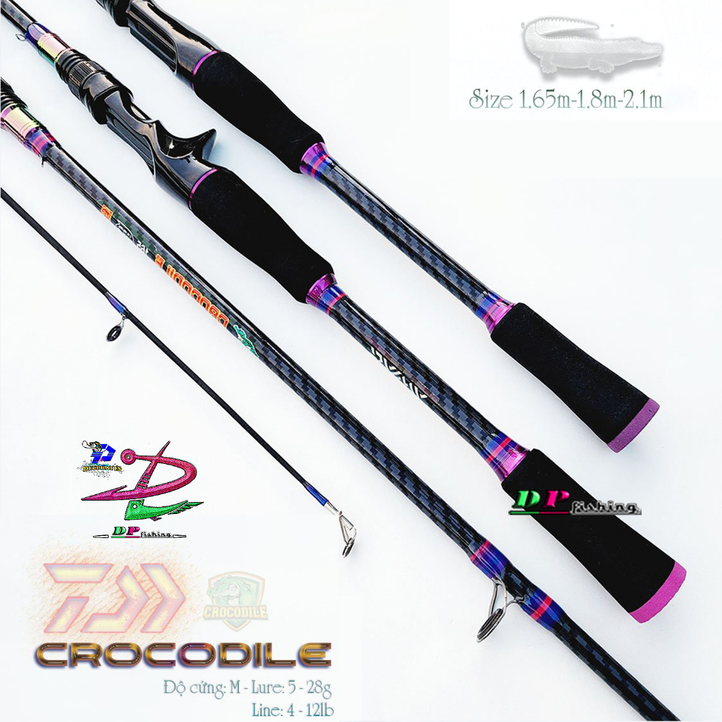 Crocodile 180AY 6-Foot 2-Piece Fiberglass Spinning Rod - Medium Heavy Power, Fast Action (Choose Your Color)