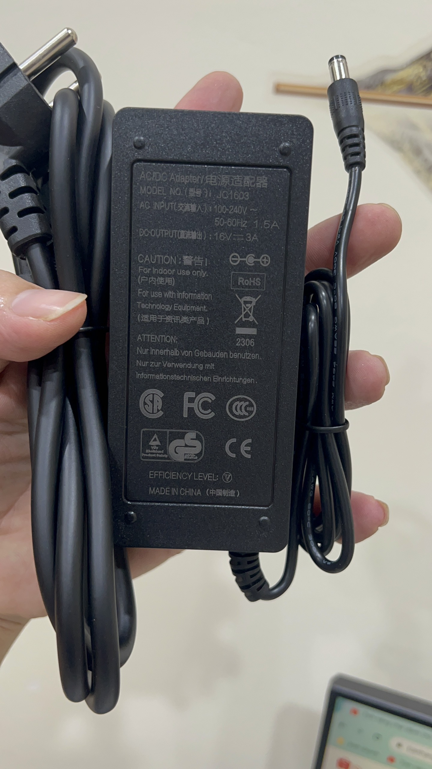 DC POWER ADAPTER 16V 3A MODEL: JC1603 | Shopee Philippines