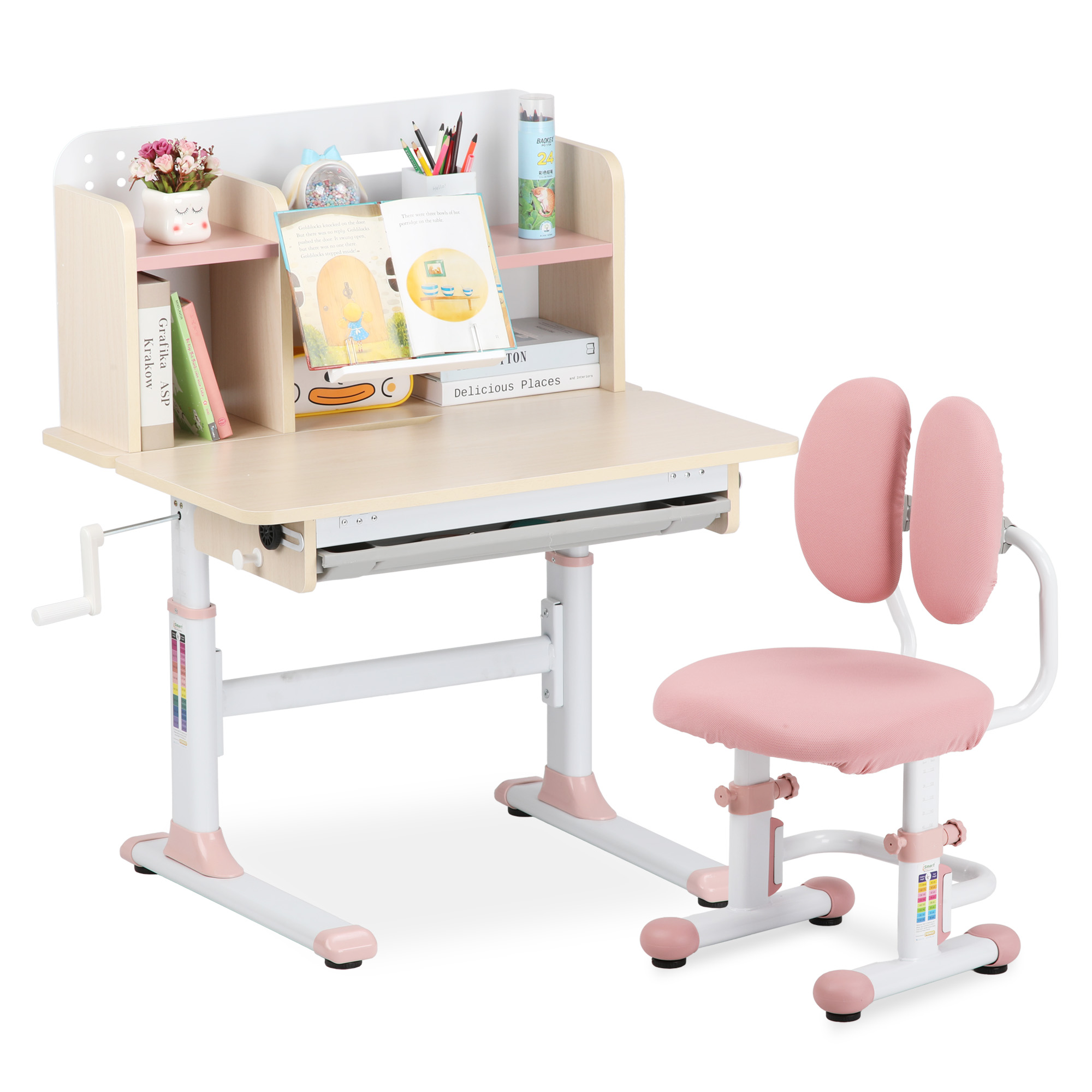 Ismart P80 Natural Wood Smart Desk And Chair Set | Shopee Philippines
