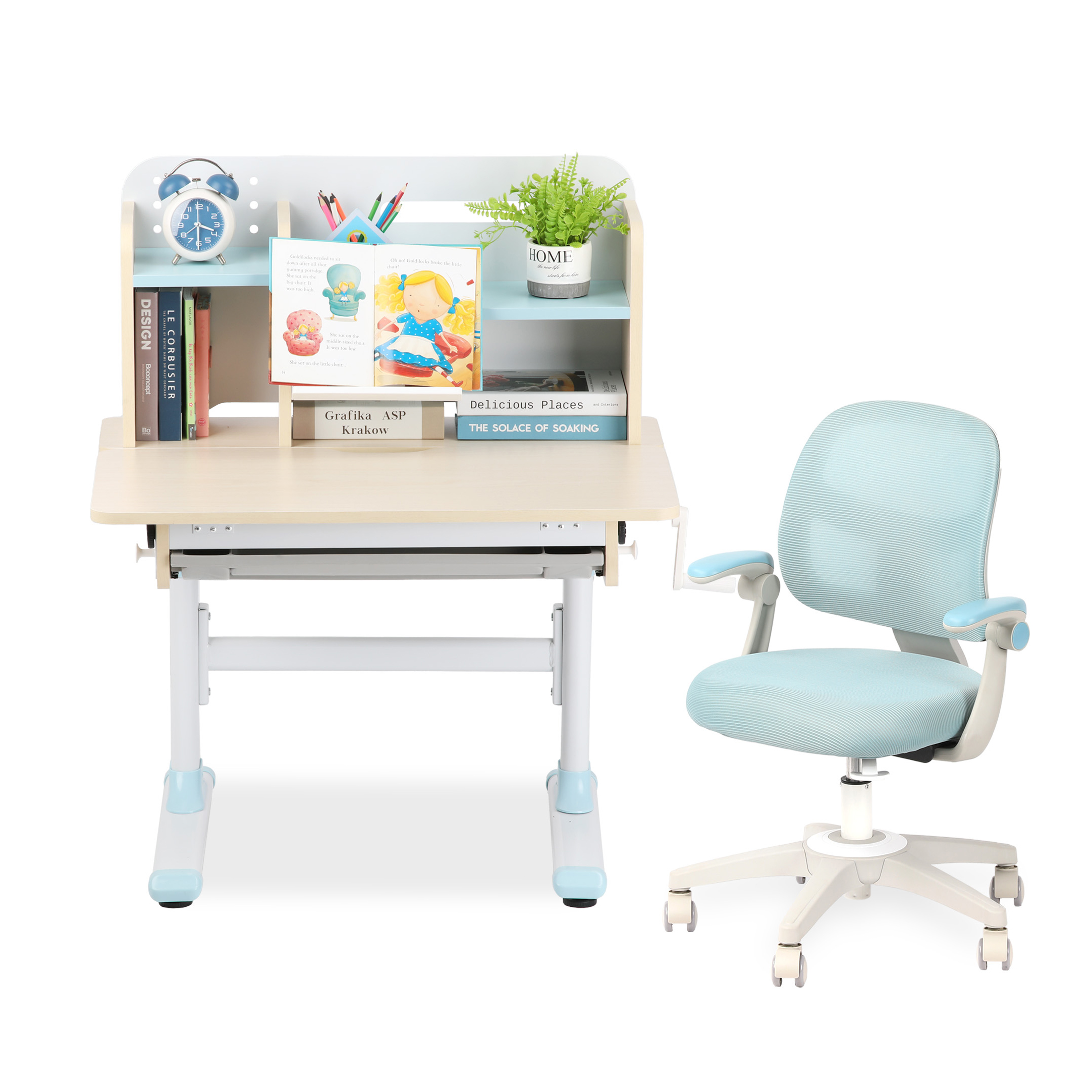 Ismart P80 Natural Wood Smart Desk And Chair Set | Shopee Philippines