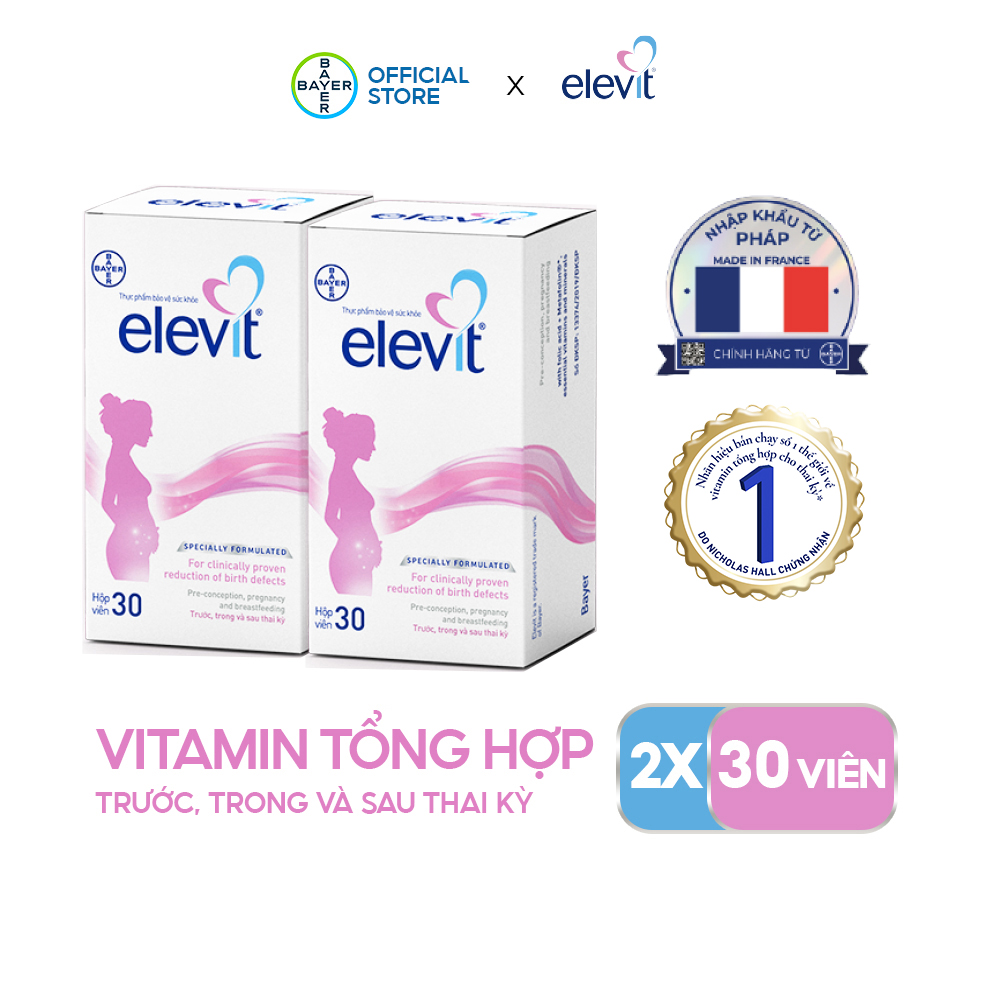 Set of 2 Elevit health protection foods supplemented with Folic Acid ...