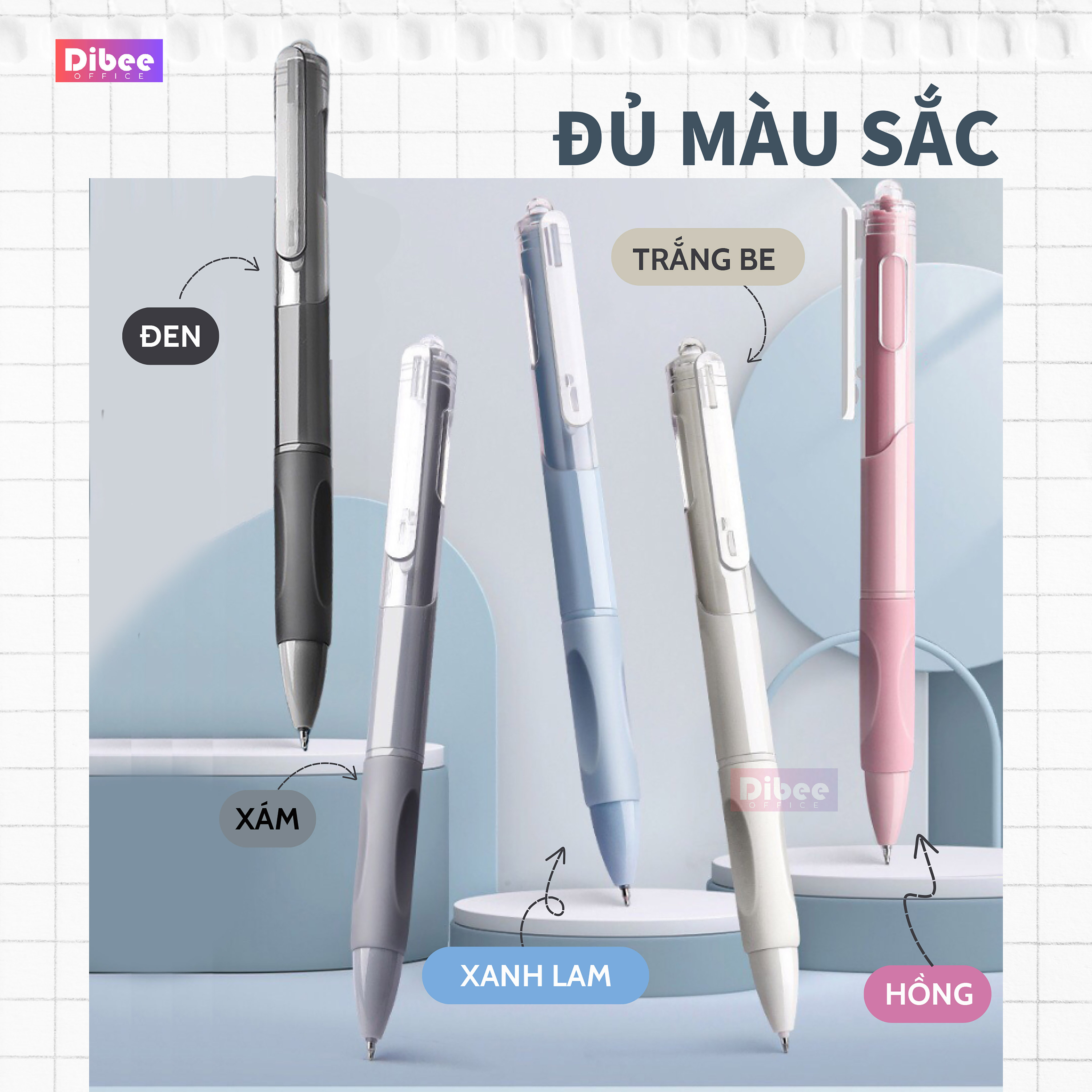 DiBee press-on gel pen, black ink writing gel pen, Korean style smooth ...
