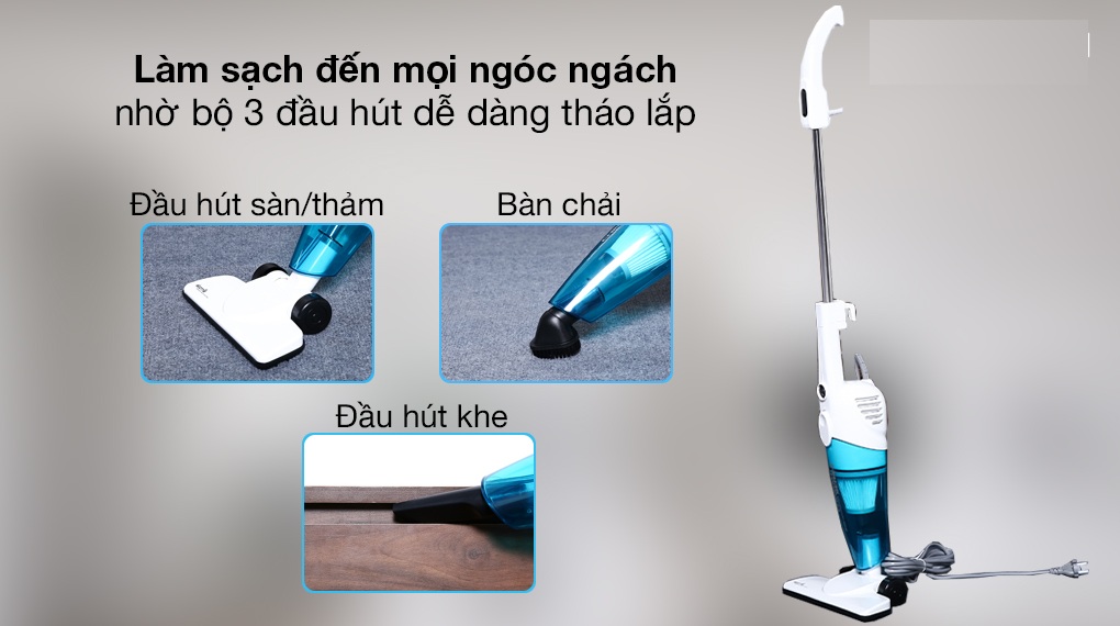 Deerma DX118C / DX115C corded handheld vacuum cleaner 2 in 1 with 3