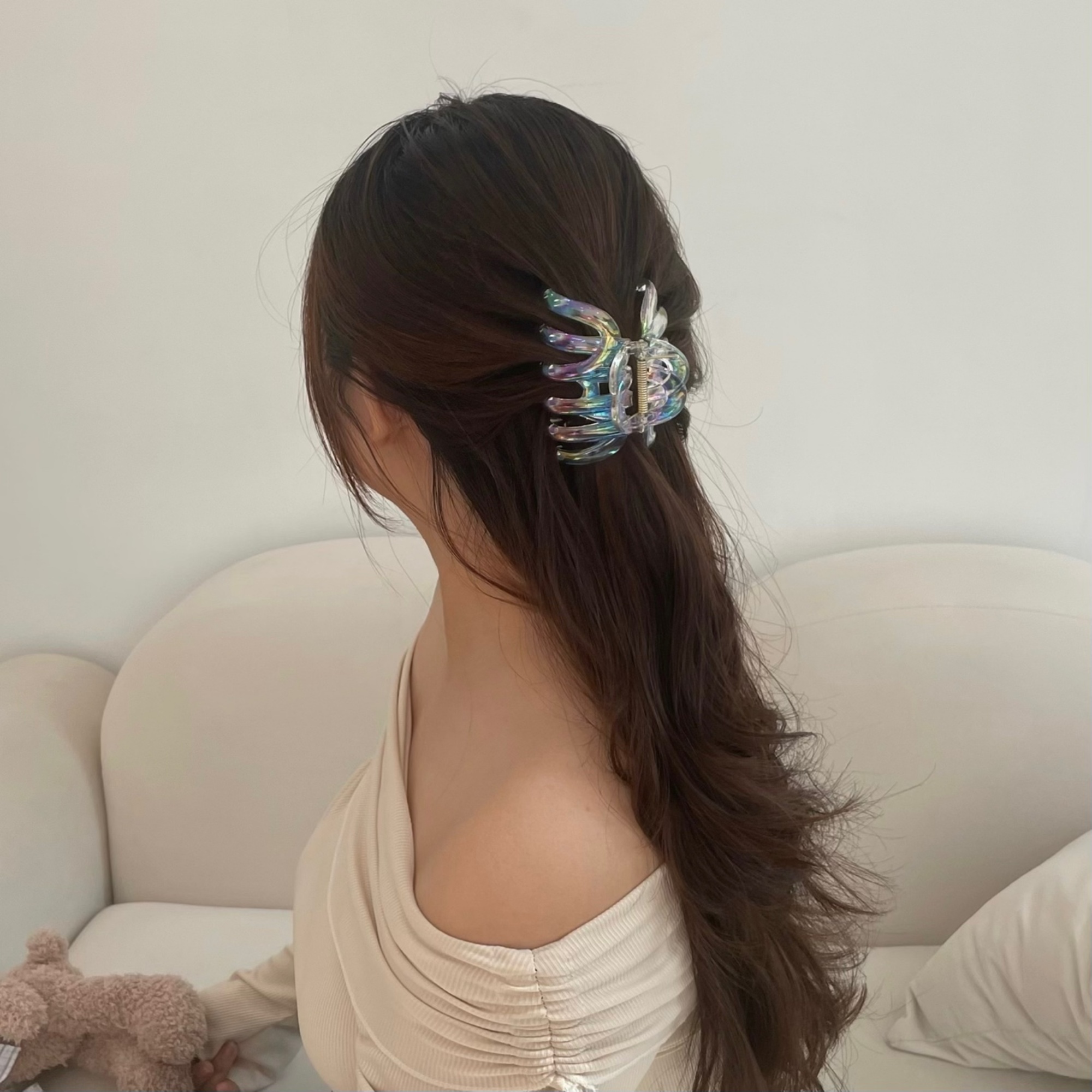 Modleaf Orora ari cute fashion transparent hair clip Korean pin ...