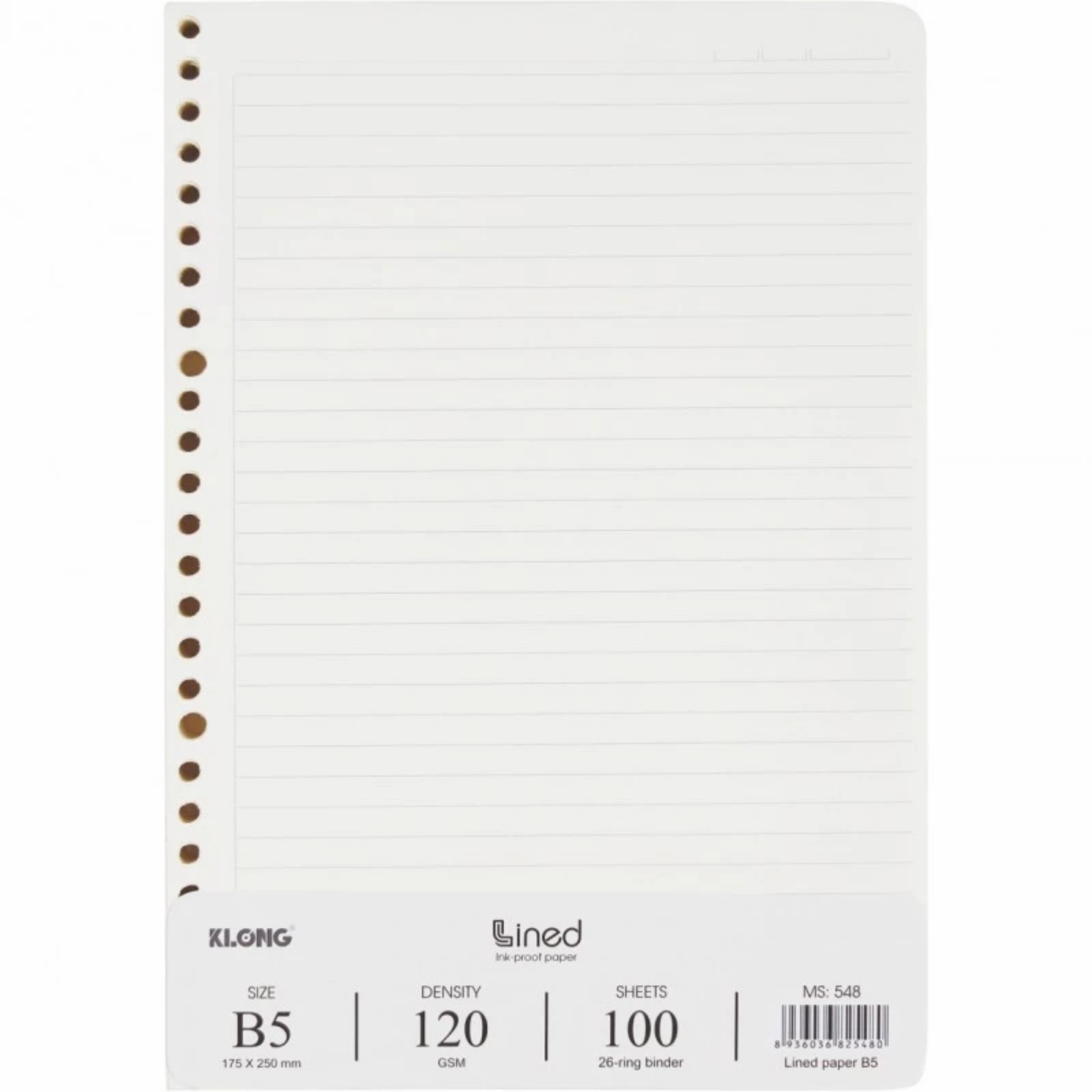 B5 Klong notebook insert 100 sheets 120gsm - Checkered / Horizontal ...