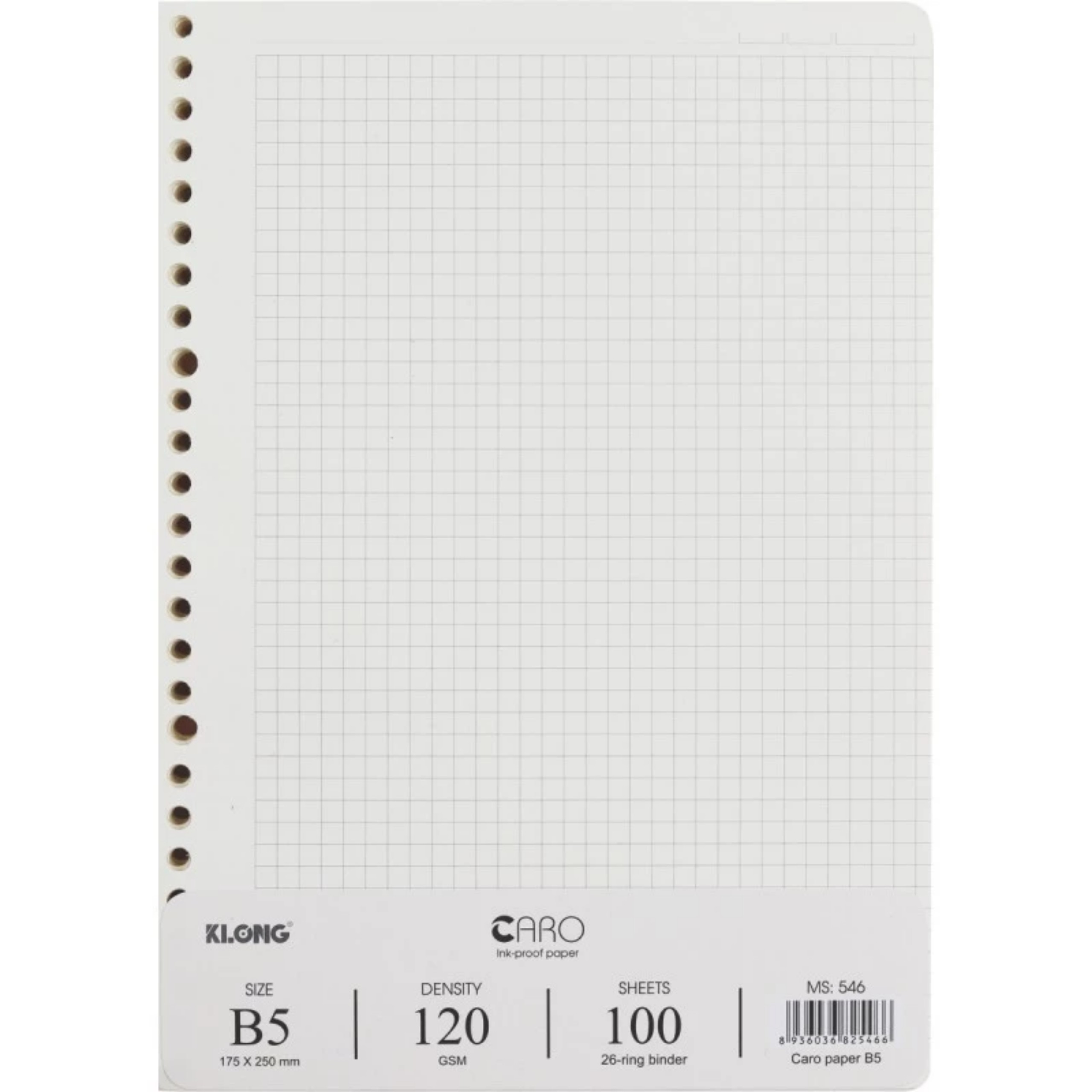 B5 Klong notebook insert 100 sheets 120gsm - Checkered / Horizontal ...