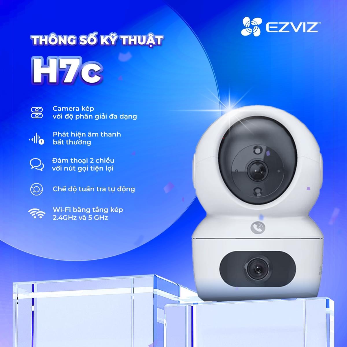 Ezviz H7C 8MP Indoor WiFi CAMERA 2 Eyes, Wide Angle, H.264 Compression