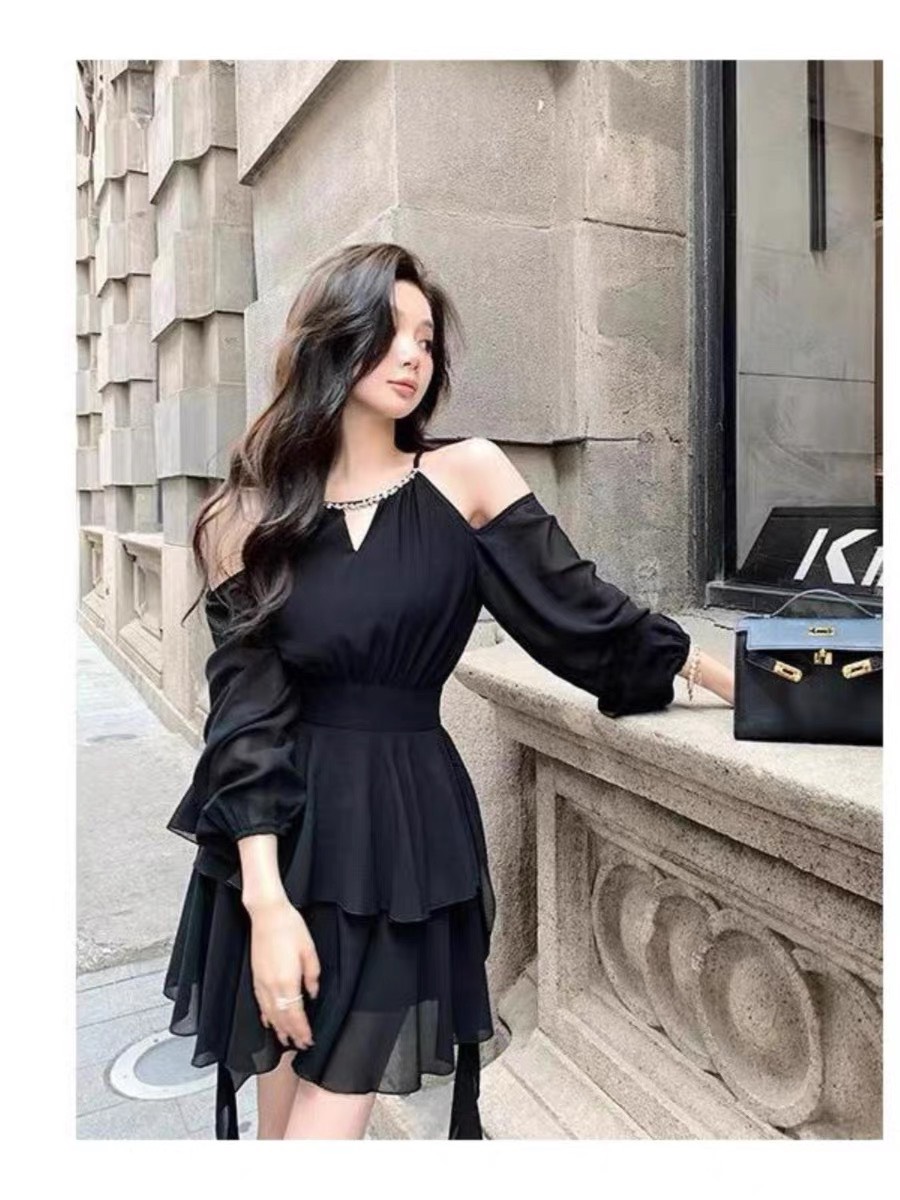 LOOK 521 ONE SHOULDER DRAPED HI LO DRESS