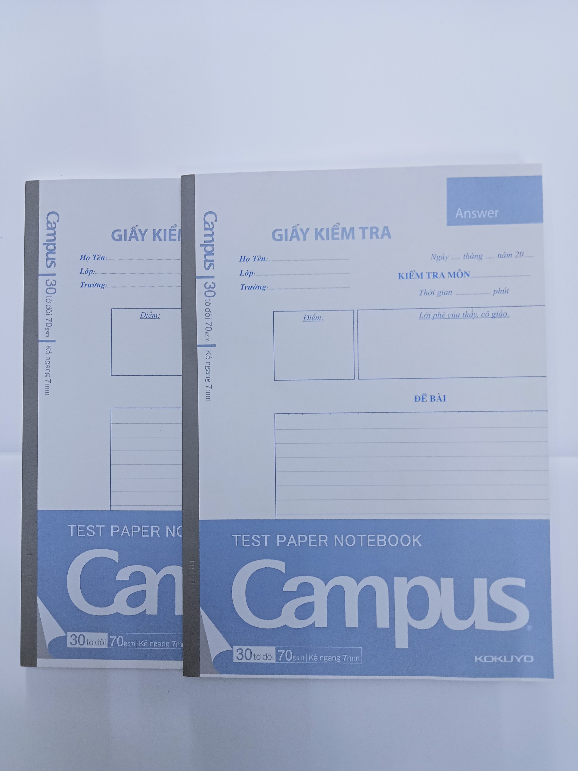 Campus TEST PAPER NOTEBOOK student TEST PAPER (30 double sheets) for ...